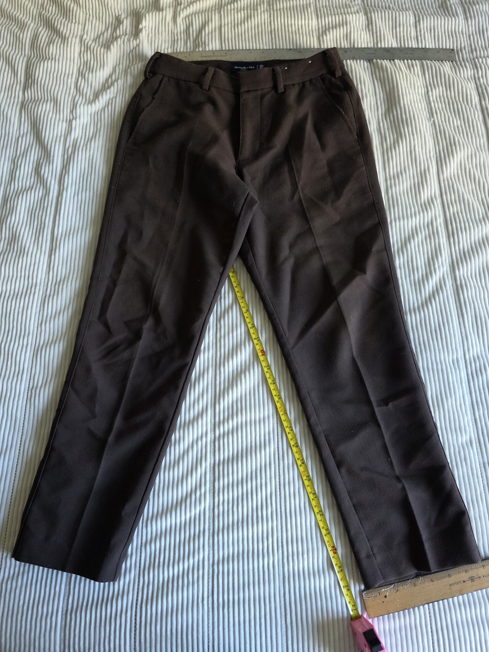 Abercrombie & Fitch Dark Brown Men's Dress Pants - Straight Tailored Fit